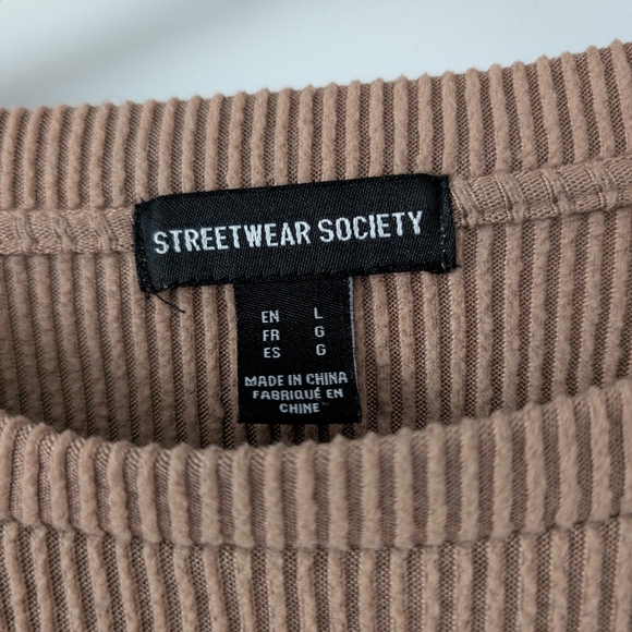 Brown Ribbed Long Sleeve Sweater - Picture 2 of 2